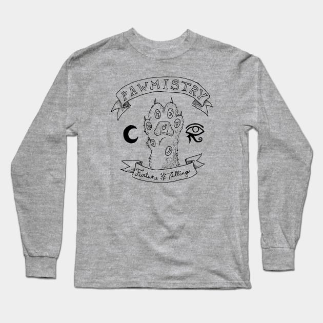 Pawmistry (Palmistry for cats) Long Sleeve T-Shirt by InsomniaDoodles